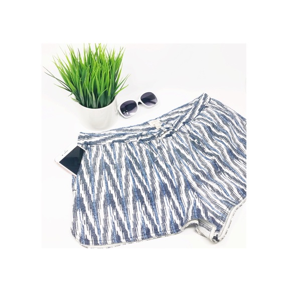 J. Crew Factory Pants - J. Crew Cotton Linen Ikat Print Shorts Blue XL